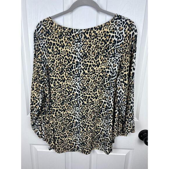 Gap Womens Large Leopard Career Top Carrer Blouse Animal Print Classic - Picture 9 of 9